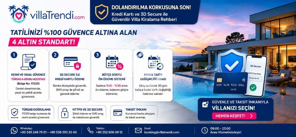 Kredi Kartıyla Güvenilir Villa Kiralama: 3D Secure ve İptal Güvencesi