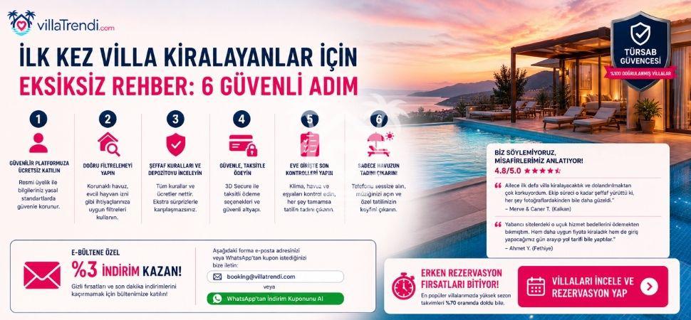 ⭐ İlk Kez Villa Kiralayanlar İçin Eksiksiz Rehber: 6 Adım
