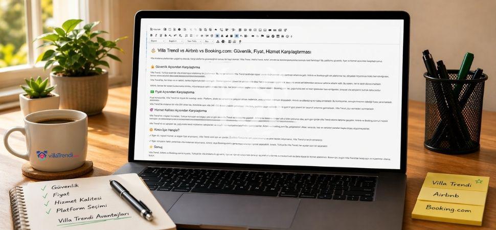 Villa Kiralama Platform Karşılaştırması | Villa Trendi vs Airbnb vs Booking