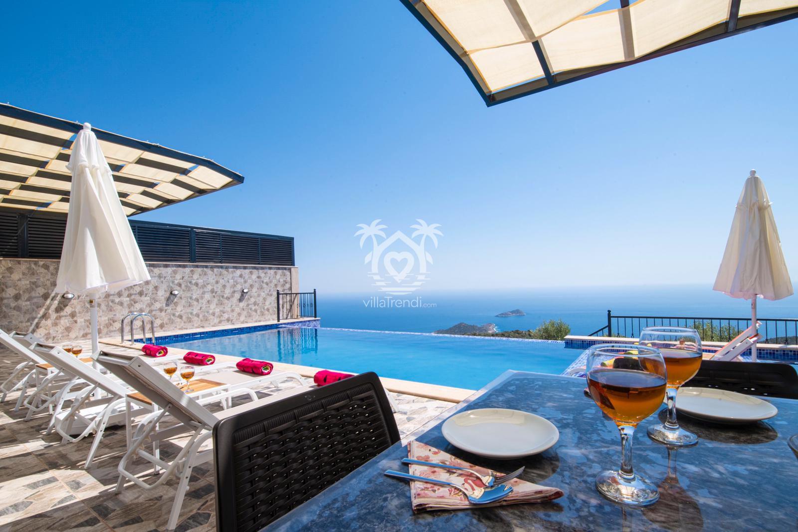 Villa Mavi Rüya Kalkan Kördere | Hamamlı Muhafazakar Villa Kiralama