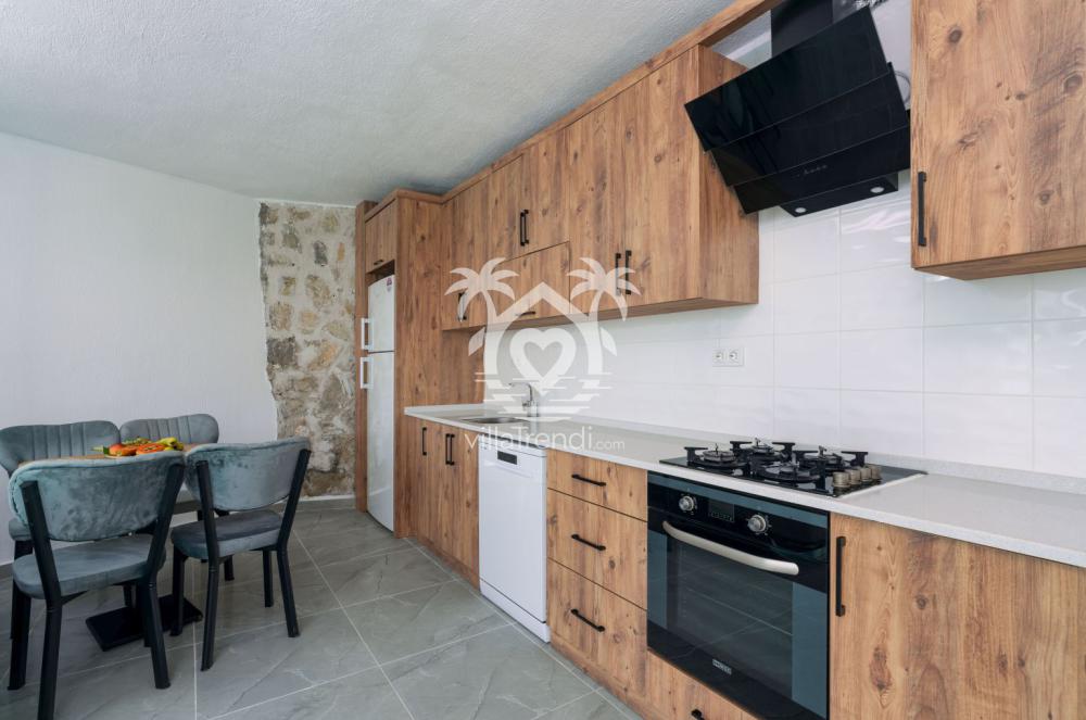 Kalkan kiralık villa Phuket tam donanımlı modern Amerikan mutfak.