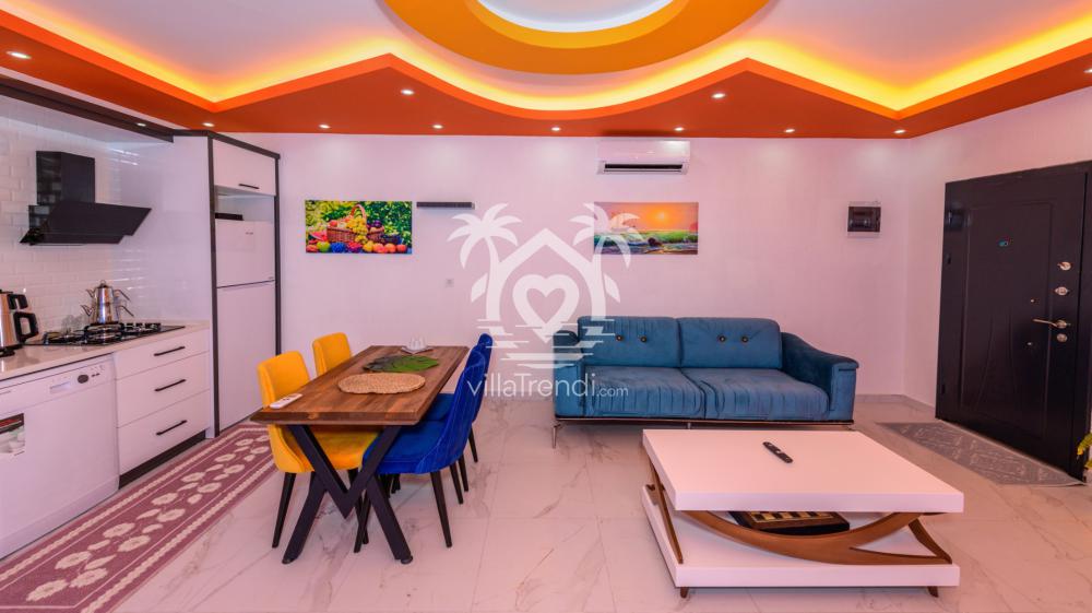 Çayköy geniş havuzlu villa ferah ve modern salon tasarımı