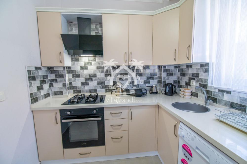 Dalaman tatil villası Akkaya modern donanımlı mutfak detayları.