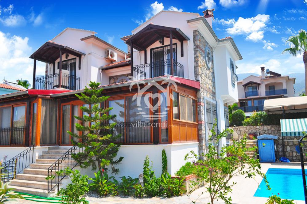 Fethiye Ovacık kiralık tatil villası Villa Fiesta dış cephe ve mimari
