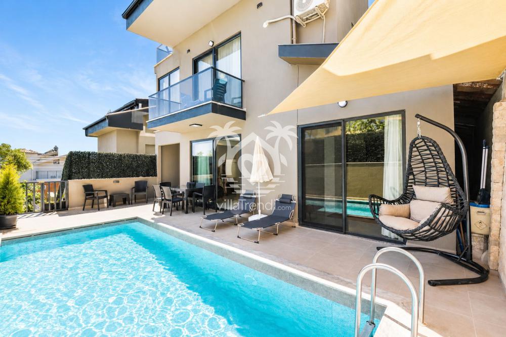 Villa Agoras 1 Fethiye Kargı dış cephe mimarisi ve özel yüzme havuzu