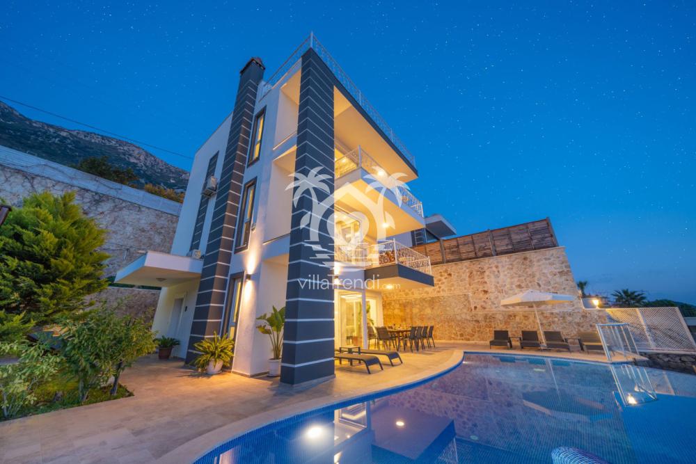 kalkan kızıltaş villa gök dış alan görünümü
