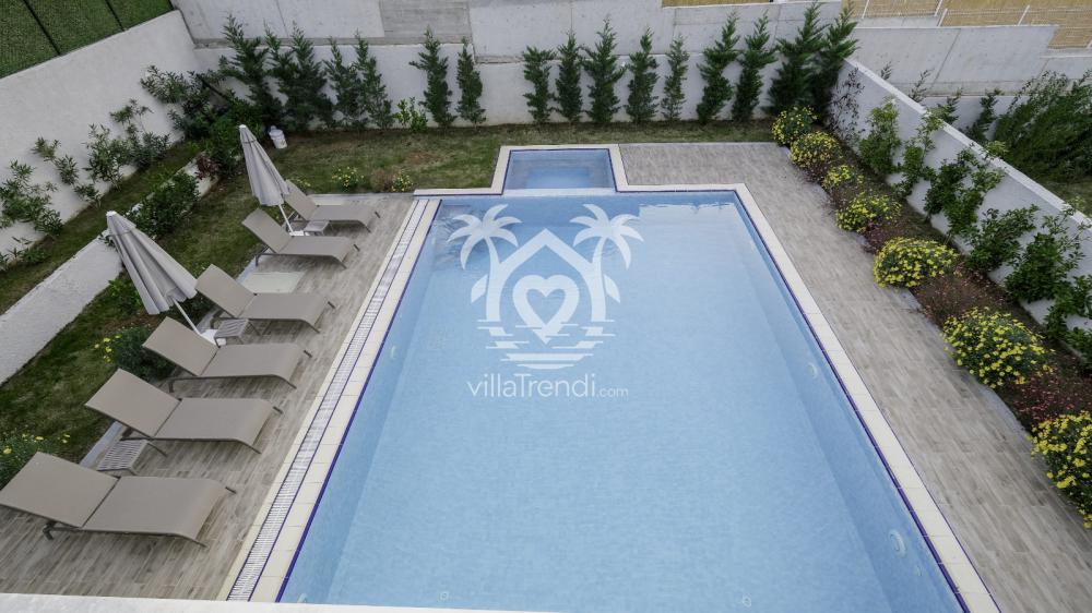 Ölüdeniz lüks kiralık villa Oscar Premium kuşbakışı havuz manzarası