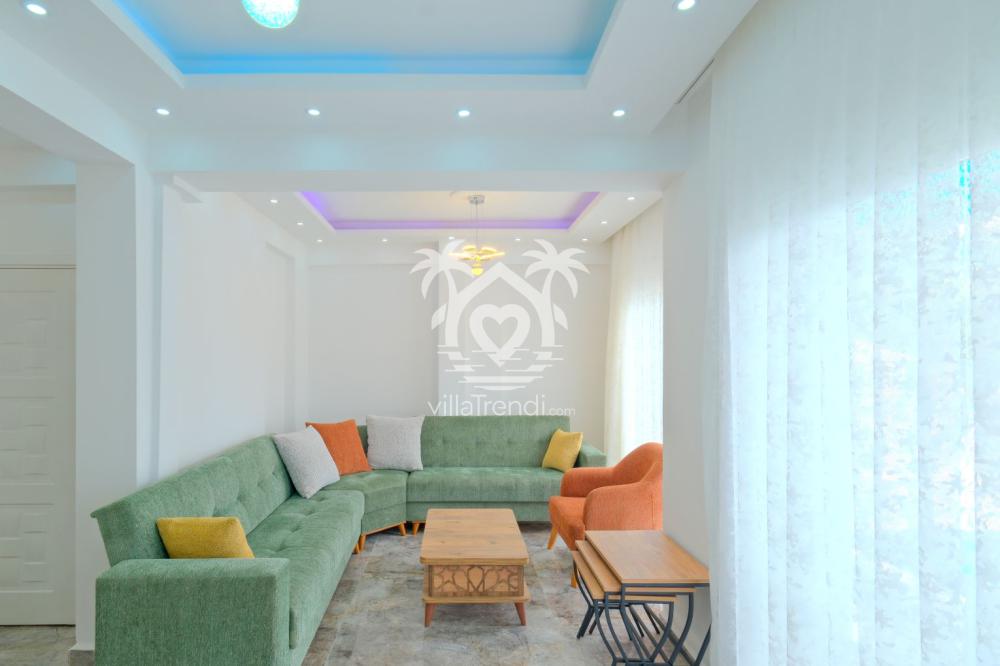 Villa Sarıman 2 Seydikemer modern ve ferah klimalı salon