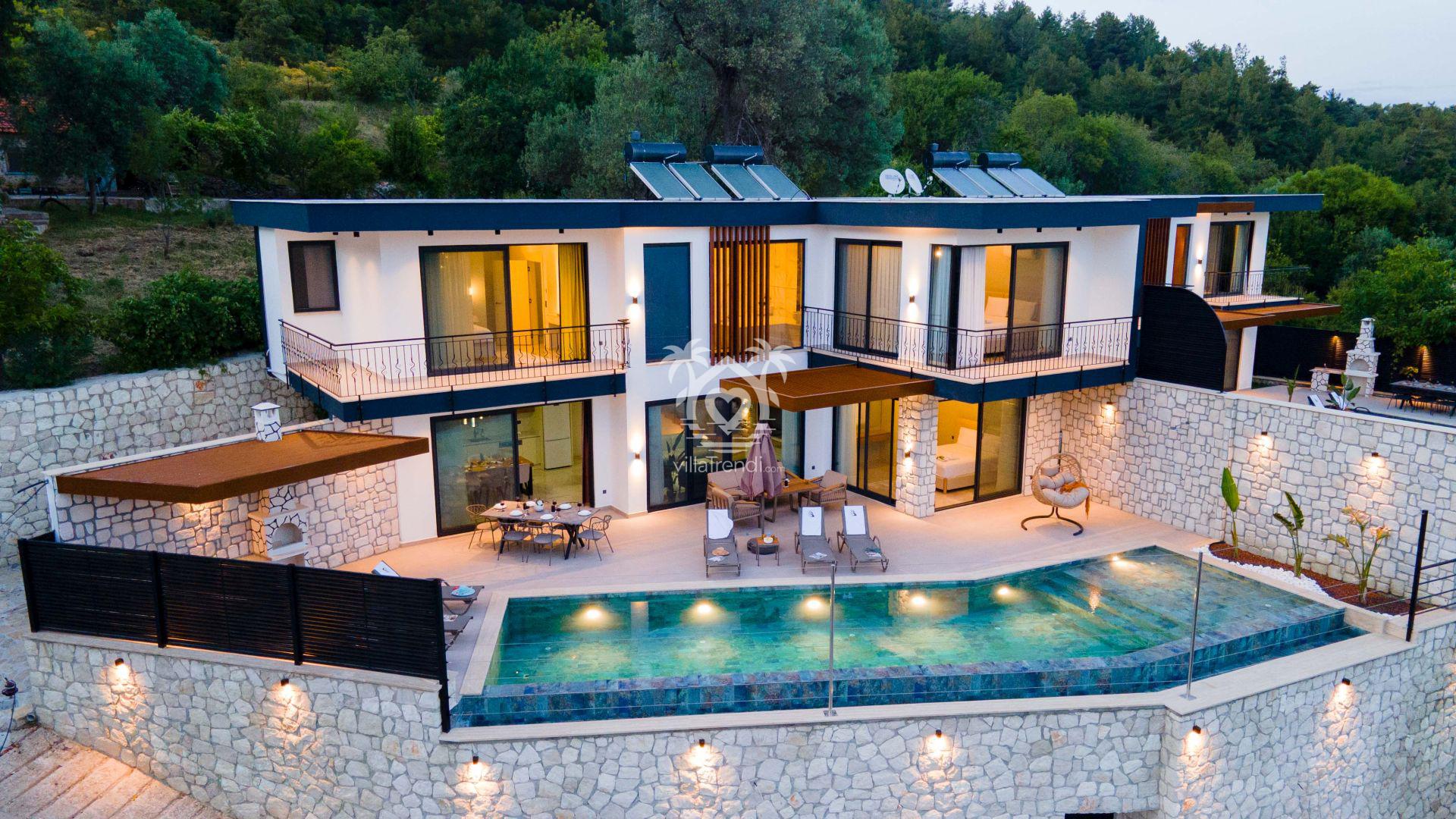 🏛️ Villa Akbulut 3 | Kaş Pınarbaşı'nda 6 Kişilik Hamamlı & Saunalı Lüks Villa