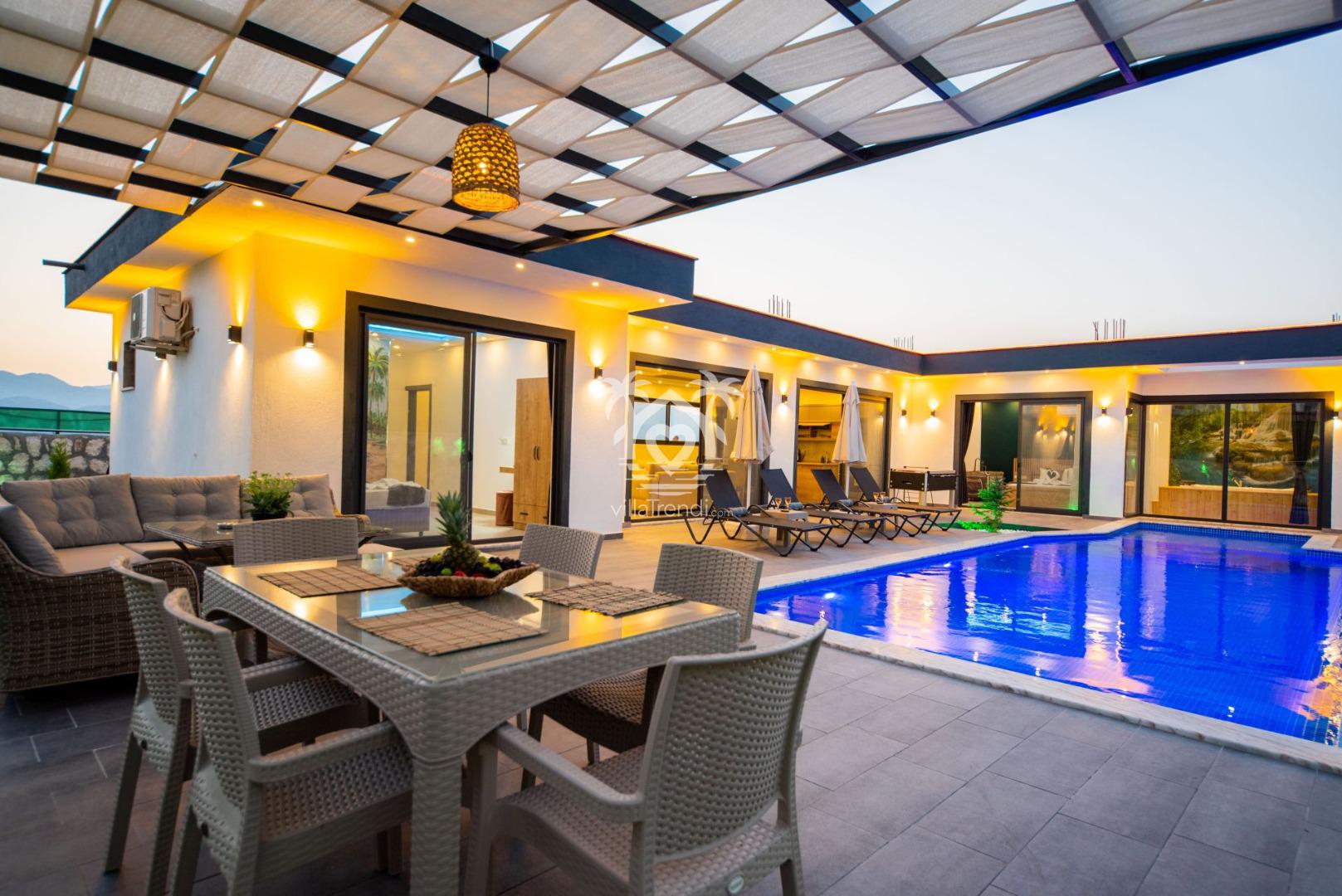 ⚓ Villa Barbarossa | Kalkan Çavdır'da 4 Kişilik Jakuzili & Havuzlu Villa